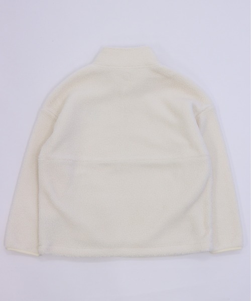 GIORDANO（ジョルダーノ）の「[ GIORDANO ]シープボアハーフジップフリースジャケット（ブルゾン・レディース・ホワイト・MEDIUM/LARGE）」の2枚目の写真