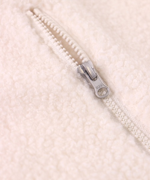 GIORDANO（ジョルダーノ）の「[ GIORDANO ]シープボアハーフジップフリースジャケット（ブルゾン・レディース・ホワイト・MEDIUM/LARGE）」の7枚目の写真