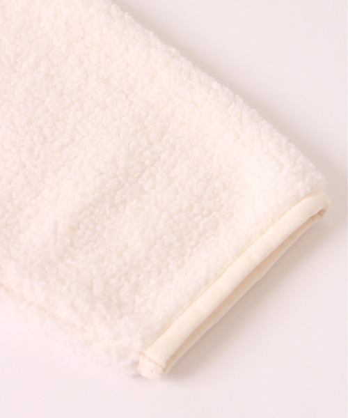 GIORDANO（ジョルダーノ）の「[ GIORDANO ]シープボアハーフジップフリースジャケット（ブルゾン・レディース・ホワイト・MEDIUM/LARGE）」の4枚目の写真