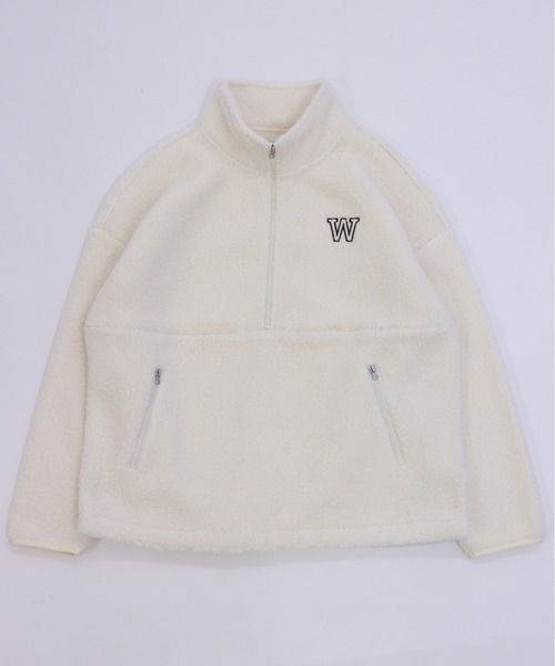 GIORDANO（ジョルダーノ）の「[ GIORDANO ]シープボアハーフジップフリースジャケット（ブルゾン・レディース・ホワイト・MEDIUM/LARGE）」の13枚目の写真