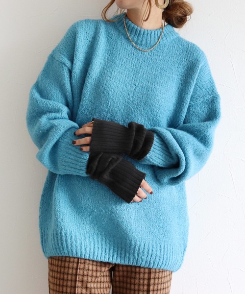 reca（レカ）の「リブニットアームウォーマー（アームカバー・レディース・アイボリー/トップグレー/グリーン/グレイッシュベージュ/ブラウン/ブラック・FREE）」の11枚目の写真