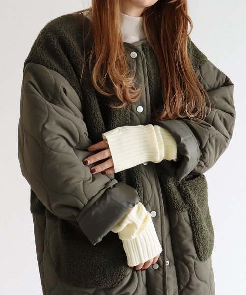 reca（レカ）の「リブニットアームウォーマー（アームカバー・レディース・アイボリー/トップグレー/グリーン/グレイッシュベージュ/ブラウン/ブラック・FREE）」の9枚目の写真