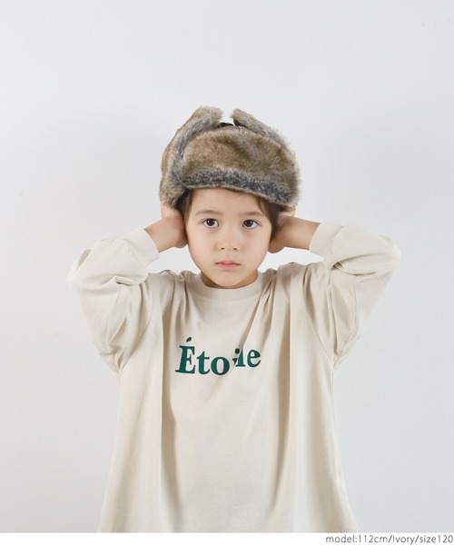 coca（coca）（コカ）の「キッズ 親子お揃いカットソーアソートプリントルーズシルエットロンT（Tシャツ/カットソー・キッズ・ホワイト/ブラウン/ブラック/アイボリー・100/110/120/130/140）」の17枚目の写真