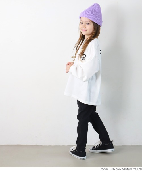 coca（coca）（コカ）の「キッズ 親子お揃いカットソーアソートプリントルーズシルエットロンT（Tシャツ/カットソー・キッズ・ホワイト/ブラウン/ブラック/アイボリー・100/110/120/130/140）」の10枚目の写真