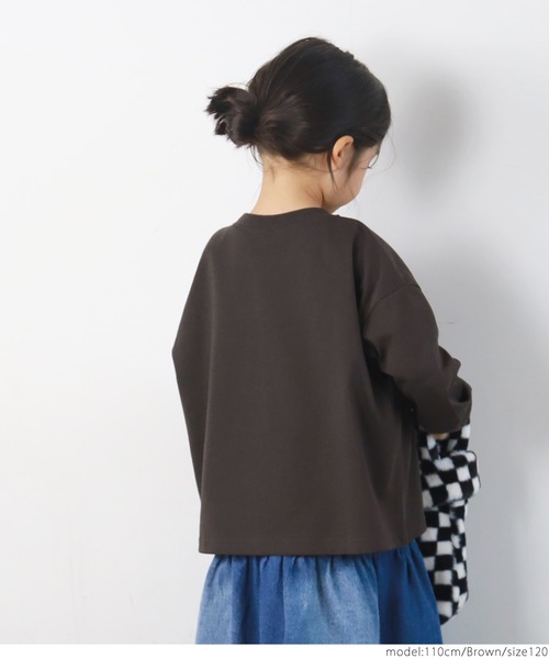 coca（coca）（コカ）の「キッズ 親子お揃いカットソーアソートプリントルーズシルエットロンT（Tシャツ/カットソー・キッズ・ホワイト/ブラウン/ブラック/アイボリー・100/110/120/130/140）」の19枚目の写真