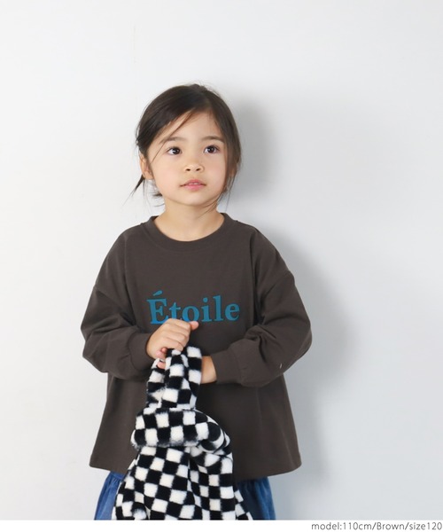 coca（coca）（コカ）の「キッズ 親子お揃いカットソーアソートプリントルーズシルエットロンT（Tシャツ/カットソー・キッズ・ホワイト/ブラウン/ブラック/アイボリー・100/110/120/130/140）」の20枚目の写真