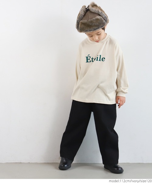 coca（coca）（コカ）の「キッズ 親子お揃いカットソーアソートプリントルーズシルエットロンT（Tシャツ/カットソー・キッズ・ホワイト/ブラウン/ブラック/アイボリー・100/110/120/130/140）」の14枚目の写真