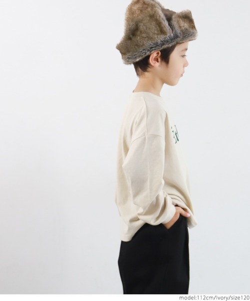 coca（coca）（コカ）の「キッズ 親子お揃いカットソーアソートプリントルーズシルエットロンT（Tシャツ/カットソー・キッズ・ホワイト/ブラウン/ブラック/アイボリー・100/110/120/130/140）」の15枚目の写真