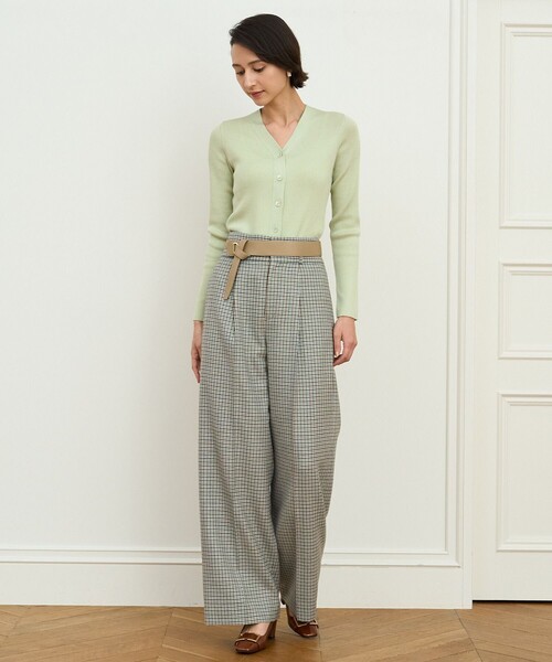 ANAYI（アナイ）の「ウールシルクリブVネック カーディガン