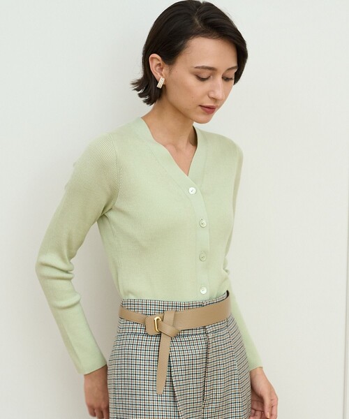 ANAYI（アナイ）の「ウールシルクリブVネック カーディガン