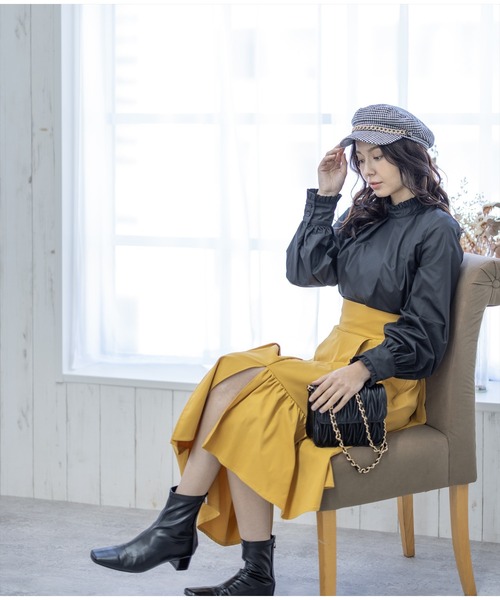 clear(クリア)の「フリルデザインブラウス≪2022AW新作≫(シャツ/ブラウス・レディース・イエロー/ブラック/オフホワイト・F)」の6枚目の写真