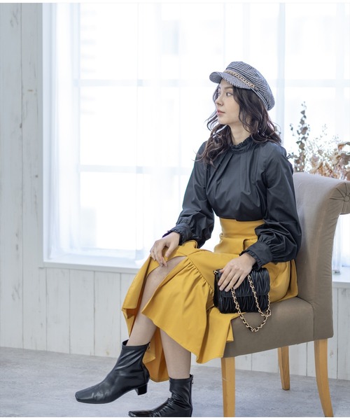 clear(クリア)の「フリルデザインブラウス≪2022AW新作≫(シャツ/ブラウス・レディース・イエロー/ブラック/オフホワイト・F)」の7枚目の写真