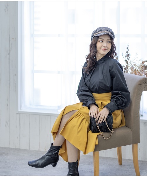 clear(クリア)の「フリルデザインブラウス≪2022AW新作≫(シャツ/ブラウス・レディース・イエロー/ブラック/オフホワイト・F)」の8枚目の写真