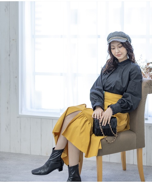 clear(クリア)の「フリルデザインブラウス≪2022AW新作≫(シャツ/ブラウス・レディース・イエロー/ブラック/オフホワイト・F)」の9枚目の写真