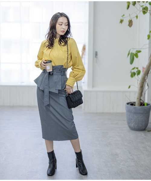 clear(クリア)の「フリルデザインブラウス≪2022AW新作≫(シャツ/ブラウス・レディース・イエロー/ブラック/オフホワイト・F)」の10枚目の写真