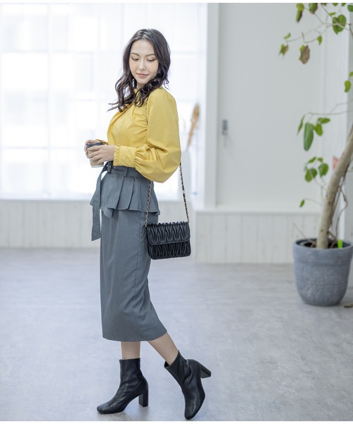 clear(クリア)の「フリルデザインブラウス≪2022AW新作≫(シャツ/ブラウス・レディース・イエロー/ブラック/オフホワイト・F)」の12枚目の写真