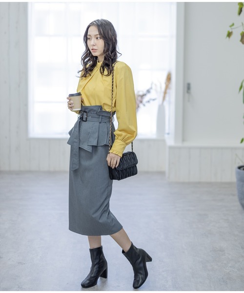 clear(クリア)の「フリルデザインブラウス≪2022AW新作≫(シャツ/ブラウス・レディース・イエロー/ブラック/オフホワイト・F)」の16枚目の写真