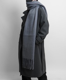 Confirm（コンファーム）の「24AW【新色追加】ベーシック / チェック柄 ボリュームフリンジ大判マフラー【Confirm】（マフラー・メンズ・グレー系）」