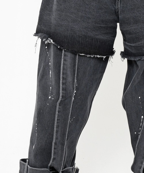 ダメージデニムとロゴトップセット♡ ZARA ステッチ ダメージ デニム ジャケット S 紺インディゴ
