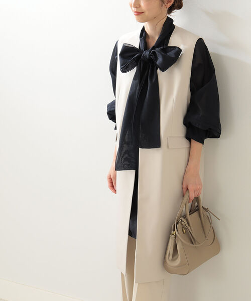 B:MING by BEAMS ファーベスト レディース 24AW ベージュ Demi-Luxe BEAMS（デミルクス ビームス）ウェイビー フェイク