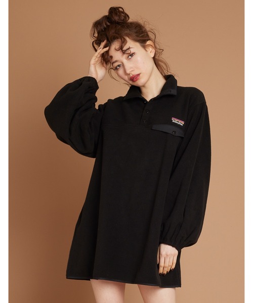 Little sunny bite(リトルサニーバイト)の「Freeze dress(シャツワンピース・レディース・グリーン/ピンク/ブラック・MEDIUM/SMALL)」の2枚目の写真