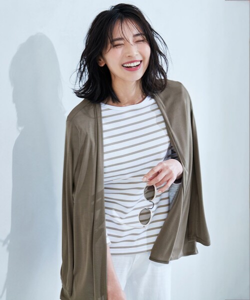 23区（ニジュウサンク）の「【洗える】Armor-lux バックポイントトップス（Tシャツ/カットソー・レディース・ベージュ系1/ホワイト系・40/38）」の3枚目の写真