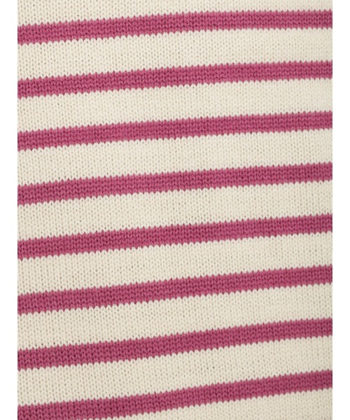 Samansa Mos2（サマンサ モスモス）の「ヘンリーネックボーダー柄前後着2WAYニット（ニット/セーター・レディース・ブルー/ピンク/グリーン/ベージュ/モカ/キナリ・ﾌﾘ-）」の20枚目の写真