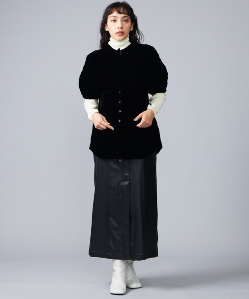 AKIKOAOKI/(アキコアオキ)】コルセットランタントップベルベット