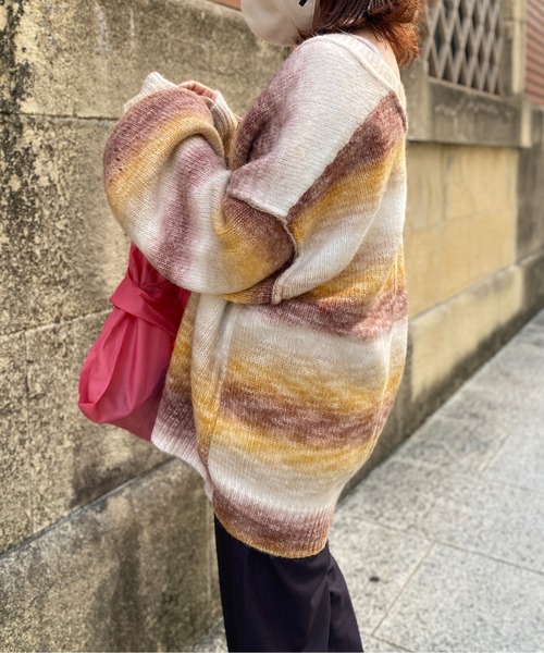 CPCM（シーピーシーエム）の「グラデーションBIGニットカーディガン（カーディガン/ボレロ・レディース・グリーン系その他/パープル/マスタード/グリーン・FREE）」の20枚目の写真