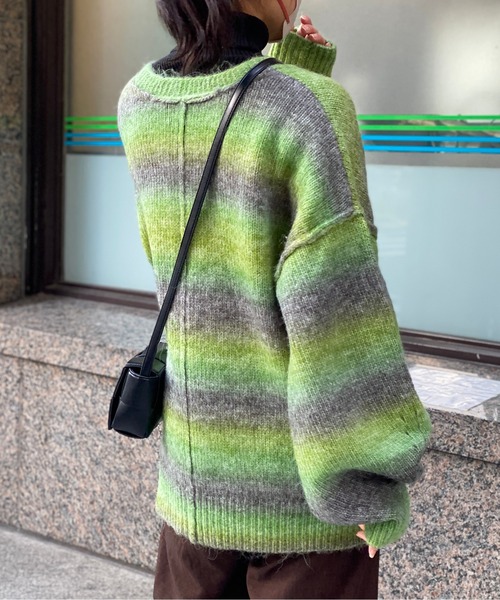 CPCM（シーピーシーエム）の「グラデーションBIGニットカーディガン（カーディガン/ボレロ・レディース・グリーン系その他/パープル/マスタード/グリーン・FREE）」の9枚目の写真