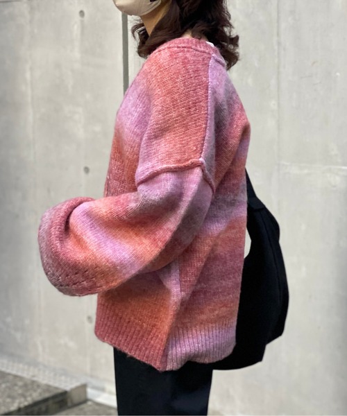 CPCM（シーピーシーエム）の「グラデーションBIGニットカーディガン（カーディガン/ボレロ・レディース・グリーン系その他/パープル/マスタード/グリーン・FREE）」の21枚目の写真