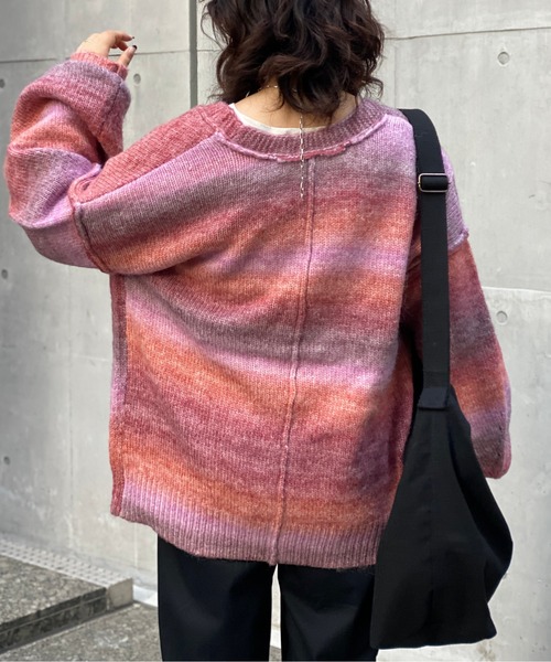 CPCM（シーピーシーエム）の「グラデーションBIGニットカーディガン（カーディガン/ボレロ・レディース・グリーン系その他/パープル/マスタード/グリーン・FREE）」の18枚目の写真