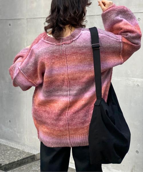 CPCM（シーピーシーエム）の「グラデーションBIGニットカーディガン（カーディガン/ボレロ・レディース・グリーン系その他/パープル/マスタード/グリーン・FREE）」の11枚目の写真