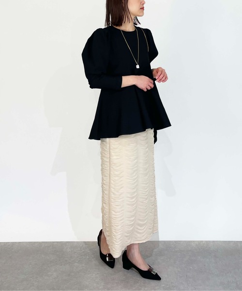 PICCIN(ピッチン)の「シャーリングスカート(セットアップ可能)(スカート・レディース・アイボリー/ブラック・M)」の17枚目の写真