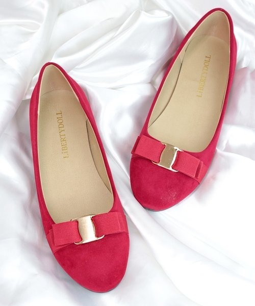 LibertyDoll（リバティードール）の「フラットリボンパンプス（パンプス・レディース・アイボリー/グレー/ブラック/ダークブラウン/ベージュ/ブラック系その他/ネイビー/モスグリーン/オレンジ/レッド/マスタード/ゴールド系1/シルバー系1・S/SS/3L/L/M/LL）」の10枚目の写真