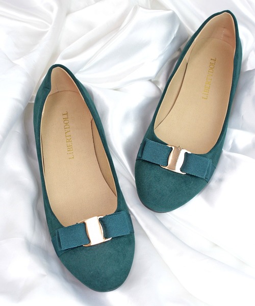 LibertyDoll（リバティードール）の「フラットリボンパンプス（パンプス・レディース・アイボリー/グレー/ブラック/ダークブラウン/ベージュ/ブラック系その他/ネイビー/モスグリーン/オレンジ/レッド/マスタード/ゴールド系1/シルバー系1・S/SS/3L/L/M/LL）」の7枚目の写真