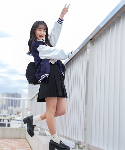 Honeys（ハニーズ）の「ボックスプリーツスカート（スカート・レディース・ホワイト系その他/ベージュ系その他/ブルー系その他/ブラック・L/LL/S/M/SS）」の12枚目の写真