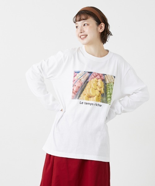 Le temps riche(ルタンリッシュ)の「フレンチフォトプリントロングスリーブTシャツ<Le temps riche>(Tシャツ/カットソー・レディース・ホワイト系2/ホワイト系1・M/L)」の1枚目の写真
