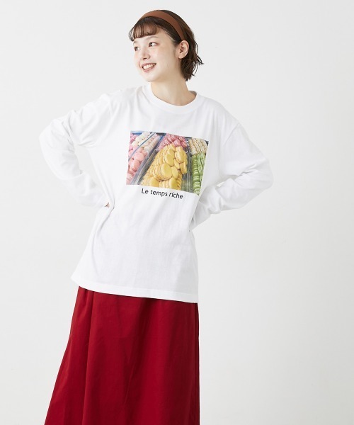 Le temps riche(ルタンリッシュ)の「フレンチフォトプリントロングスリーブTシャツ<Le temps riche>(Tシャツ/カットソー・レディース・ホワイト系2/ホワイト系1・M/L)」の7枚目の写真
