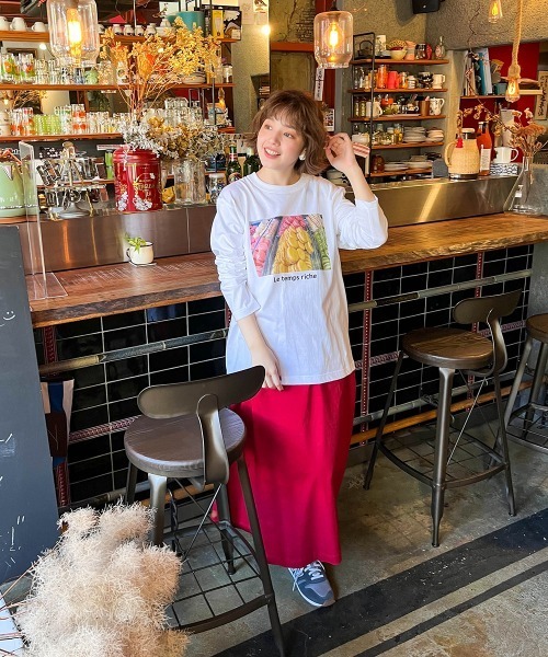 Le temps riche(ルタンリッシュ)の「フレンチフォトプリントロングスリーブTシャツ<Le temps riche>(Tシャツ/カットソー・レディース・ホワイト系2/ホワイト系1・M/L)」の10枚目の写真