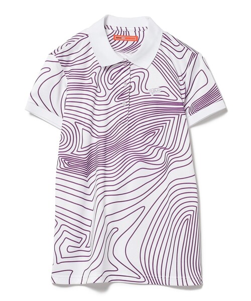 〈WOMEN〉BEAMS GOLF ORANGE LABEL / ライン サイケ ポロシャツ
