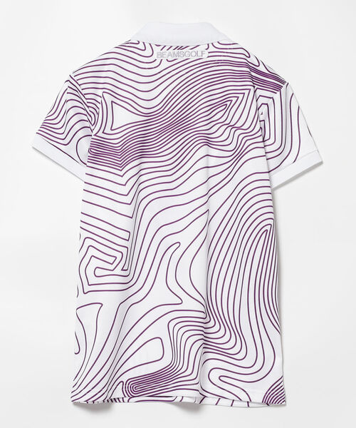 〈WOMEN〉BEAMS GOLF ORANGE LABEL / ライン サイケ ポロシャツ