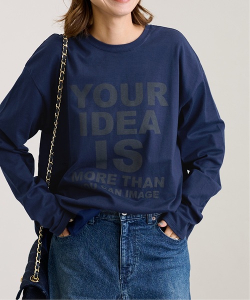 FRAMeWORK(フレームワーク)の「≪追加≫ロゴロンTee3(Tシャツ/カットソー・レディース・ネイビー/ホワイト・FREE)」の1枚目の写真