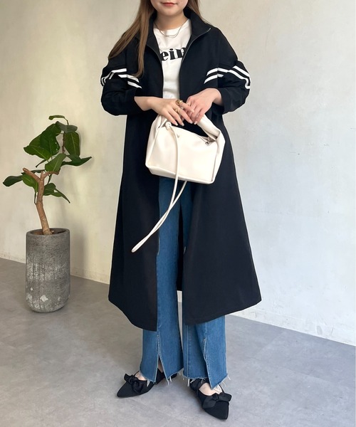 prose verse（プロズヴェール）の「配色テープスタンドネックロングコート（その他アウター・レディース・ベージュ/ブラック・ﾌﾘ-）」の2枚目の写真