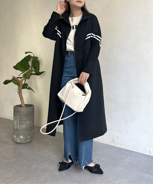 prose verse（プロズヴェール）の「配色テープスタンドネックロングコート（その他アウター・レディース・ベージュ/ブラック・ﾌﾘ-）」の3枚目の写真