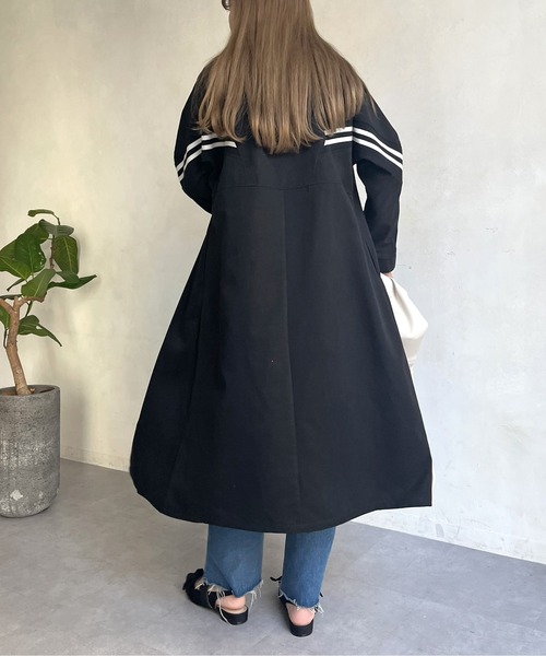 prose verse（プロズヴェール）の「配色テープスタンドネックロングコート（その他アウター・レディース・ベージュ/ブラック・ﾌﾘ-）」の4枚目の写真