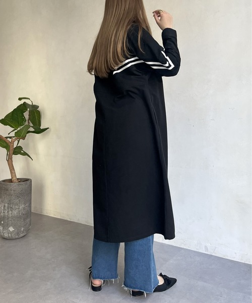 prose verse（プロズヴェール）の「配色テープスタンドネックロングコート（その他アウター・レディース・ベージュ/ブラック・ﾌﾘ-）」の5枚目の写真