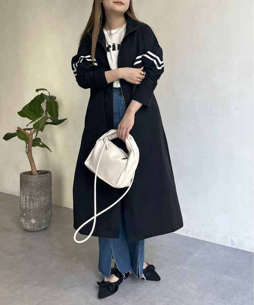 prose verse（プロズヴェール）の「配色テープスタンドネックロングコート（その他アウター・レディース・ベージュ/ブラック・ﾌﾘ-）」の7枚目の写真