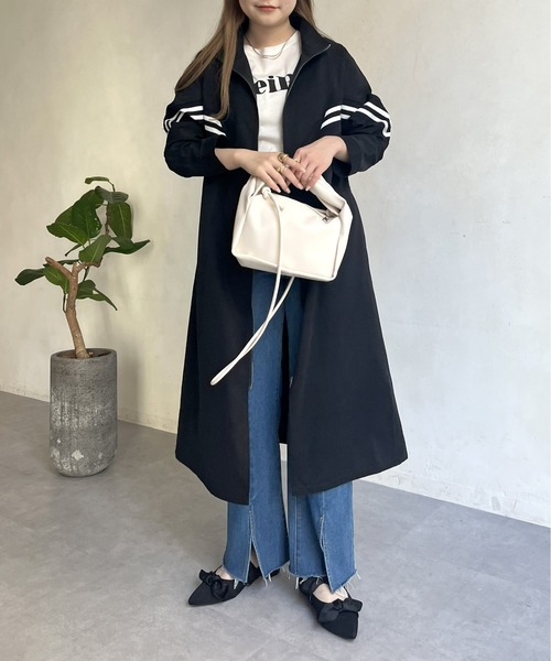 prose verse（プロズヴェール）の「配色テープスタンドネックロングコート（その他アウター・レディース・ベージュ/ブラック・ﾌﾘ-）」の8枚目の写真