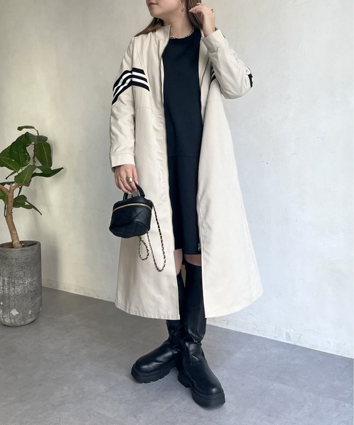 prose verse（プロズヴェール）の「配色テープスタンドネックロングコート（その他アウター・レディース・ベージュ/ブラック・ﾌﾘ-）」の11枚目の写真